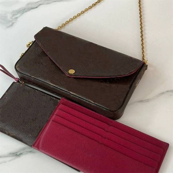 

womens shoulder bag felicie pochette designer bag for lady party detachable chains plated gold borse fabric flap crossbody bags pretty smoot