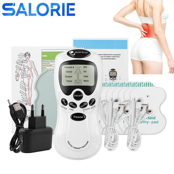 

other massage items 8 modes tens unit ems muscle stimulator physiotherapy microcurrent low frequency pulse anti-cellulite electric body mass