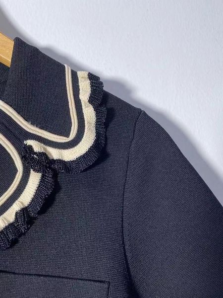 

sweaters women knit cardigans turndown collar patchwork short with pearl buttons 2021 early autumn female knit sweater, White;black