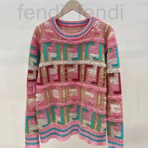 

women's knits & tees luxuriousdesigner's new pink jacquard long-sleeved fashion three-dimensional relief print pullover knitted ca, White