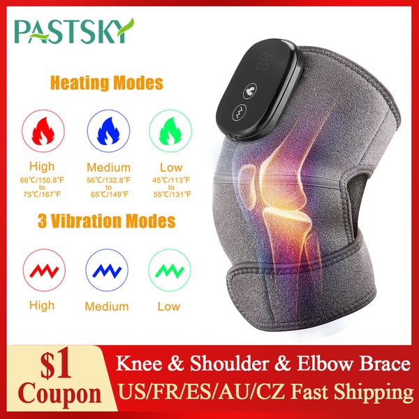 

leg massagers electric heating knee shoulder elbow support brace belt 3 gear vibration compress joint massage pads relieve arthritis pain 23