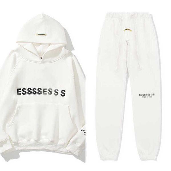 

luxury men's classics sweatshirts essss entials tracksuits letter hoodies men women sportswear hooded pant coat sweater pullover coupl, Gray