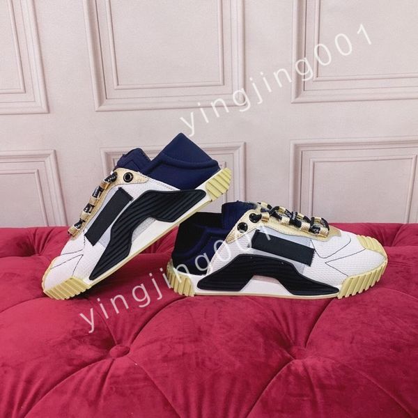 

new luxury designer calfskin casual shoes reflective sneakers vintage trainers fashion shoes lace-up sneaker, Black