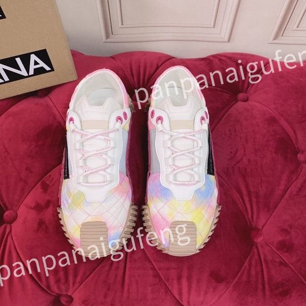 

2023 new luxury vintage casual shoes calfskin reflective sneaker designer mens women sneakers fashion shoes increasing platform shoe leather, Black