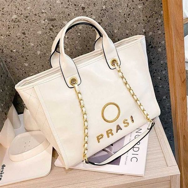 

luxury fashion women's handbags beach designers metal letter badge tote bag small body leather large female chain wallet backpack i5nm