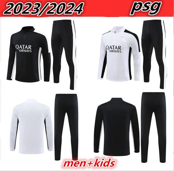 

23/24 psgs training suit 23/24 mbappe men children training jersey long sleeve soccer jersey changdal boys' soccer jersey, Black