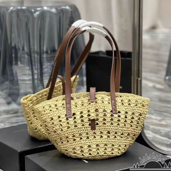 

lafite grass beach bags women handbags purse classic fashion hardware letters pure hand woven bags straw hollowed out shopping vacation summ