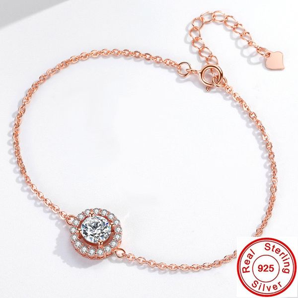 

charm 18k rose gold diamond bracelet gold filled bracelets bangles for women bridal engagement wedding fine jewelry, Black