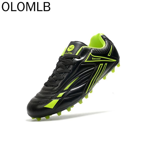 

dress shoes men's indoor soccer boots male football shoes man society children's five player artificial plant field kick sports 80, Black