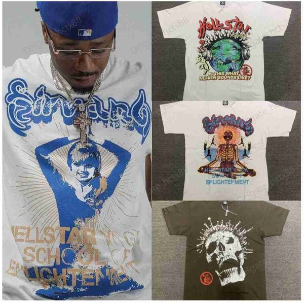 

2023 men's t-shirts hellstar 100% cotton men t-shirt t shirt men graphic tees shirt women oversize white black loose tee hk