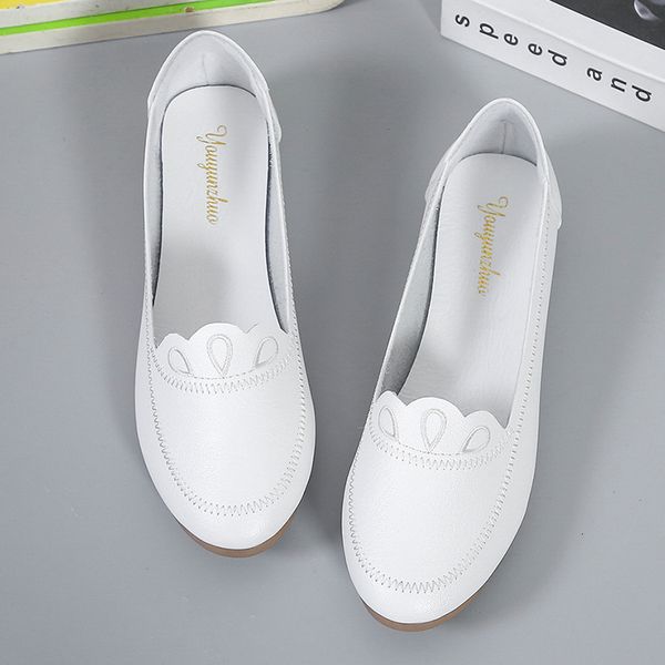 

sandal boat shoes wave slip on flat woman flats white comfortable grandmother black zapatos mujer spring autumn 230419