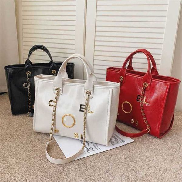 

50% off luxury women's handbags beach metal pearl letter badge tote bag small leather large chain wallet e1nl