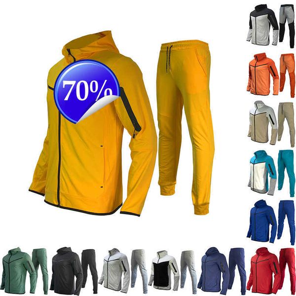 

nikrnikldesigner thin one zip me sportwear jacket pant woman tech fleece tracksuit mens long sleeve jogger casual blue techfleece tracksuits, Black