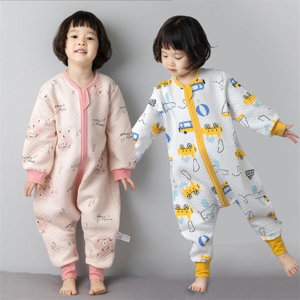 

sleeping bags baby 14 years spring fall split leg sleep sack toddler boy girl cartoon air cotton bag infant soft breathable pajamas 230419