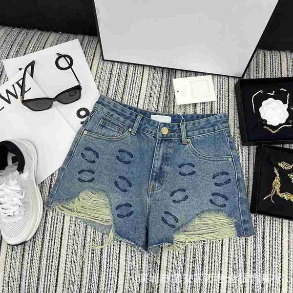 

women's jeans designer 2023 summer new wind hollow embroidery versatile waist denim straight leg pants for women 9kuz, Blue