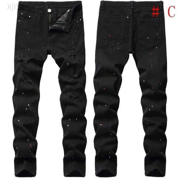 

men's jeans men skinny stretch pant denim pants casual slim fit long 66iop, Blue