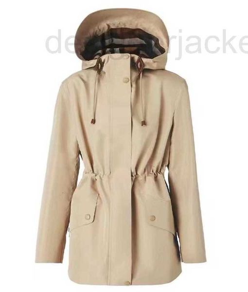 

women's trench coats designer boutique early autumn new single breasted design with thin and functional cotton hooded windbreaker coat, Tan;black