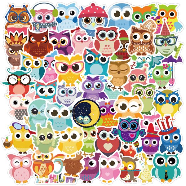 

80pcs wholesale cartoon owl stickers waterproof sticker for luggage lapguitar skateboard notebook water bottle phone case car decals