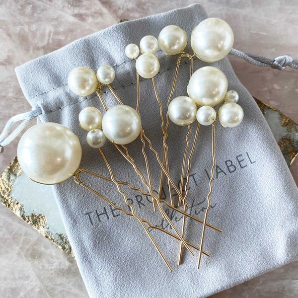 

wedding hair jewelry u-shaped pin metal barrette clip hairpins simulated pearl bridal tiara hair accessories wedding hairstyle design tools, Slivery;golden