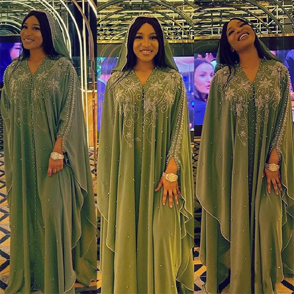 

ethnic clothing muslim robes ladies abaya african dresses for women summer chiffon pearl long maxi dress traditional clothing plus size 2304, Red