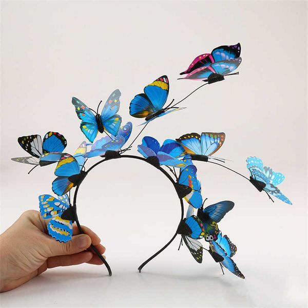 

wedding hair jewelry handmade wedding headwear korean bride super fairy ladies garland headband wedding butterfly headband hair accessories, Slivery;golden