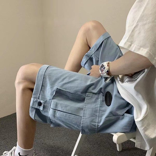 

men's shorts summer cargo men fashion multipocket male casual hip hop baggy clothing streetwear pant loose harajuku 230418, White;black