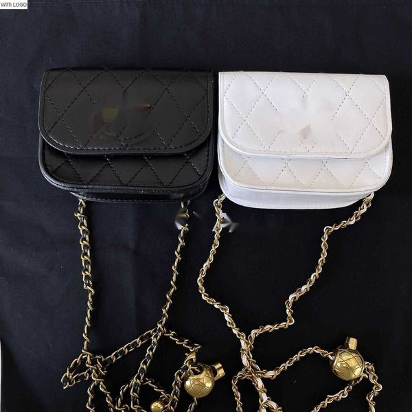 

evening bags luxury brand design quilted cc bag small fragrant wind waist chain bag women's chain belt bag metal premium decoration wit, White