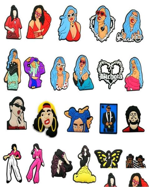 

shoe parts accessories super star karol g croc charms fashion love for decorations pvc soft shoes charm ornaments buckles drop del6987885, White;pink