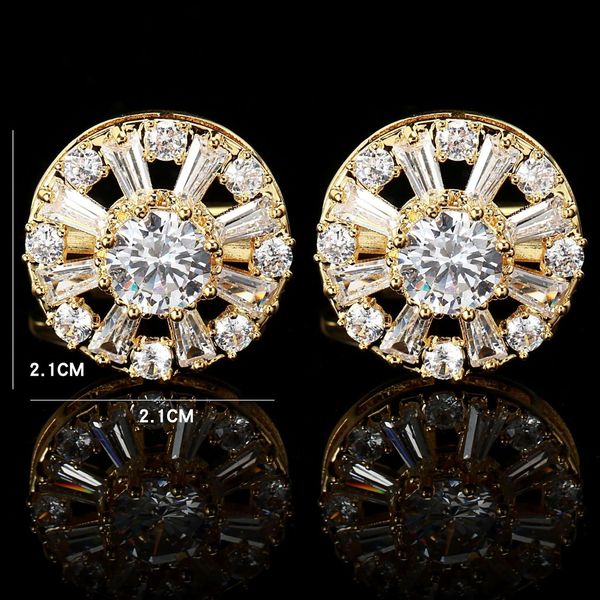 

cuff links men's french shirt cufflinks women's shirt light luxury zircon cufflinks red stone cufflinks 230419, Silver