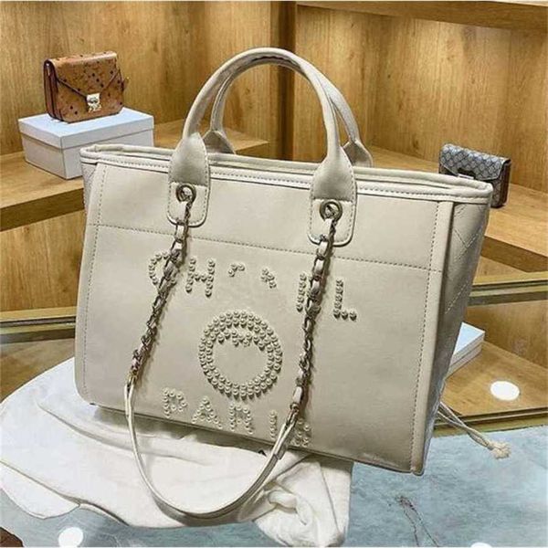 

50% off women's luxury handbags beach metal pearl letter badge tote bag small leather large chain wallet 2i4x