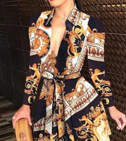 

fashion casual dresses women shirt-style button dress ladies long street large size loose g print beach party club dresses, Black;gray