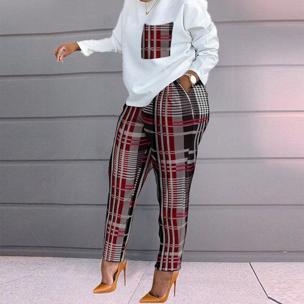 

pants women 2022 spring autumn pant suits color matching sweatshirt + pant lounge home women set, White