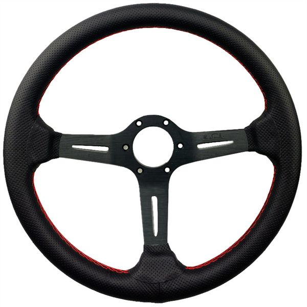 

14" (350mm) nd leather red line light deep racing steering wheel aluminum shelf