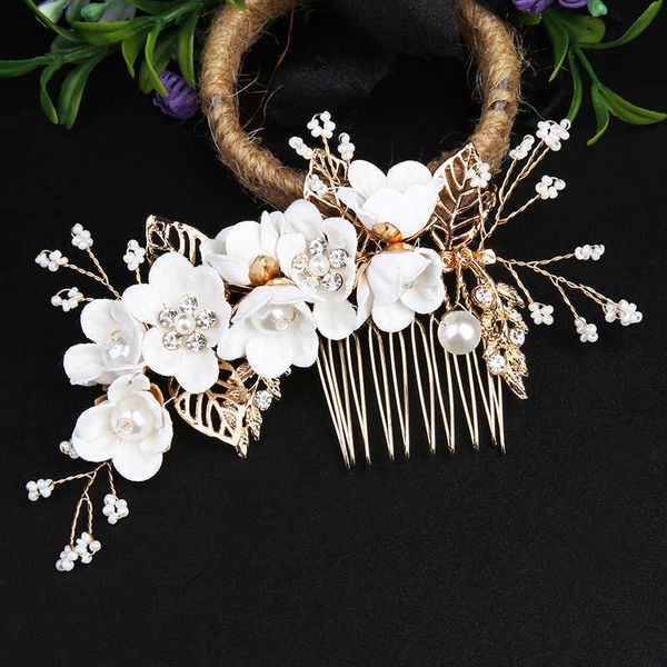 

wedding hair jewelry gold color pearl rhinestone women wedding hair combs bridal headpiece accessories ornaments head jewelry trendy grace h, Slivery;golden