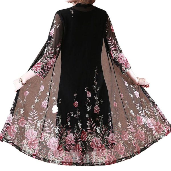 

dress women new print cardigan coat dress mother half sleeves two piece suit mom summer dress sets elegant suit/single piece a965, White