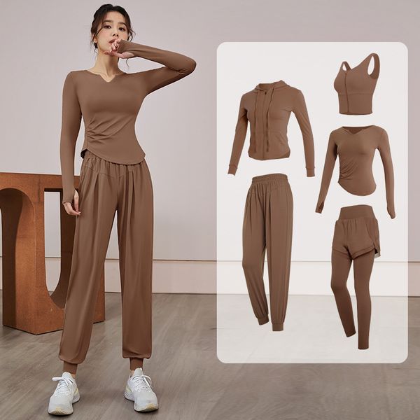 

active sets lu shaping yoga fitness suit multicolor slim breathable quick drying sports y women pilates running long sleeve sets