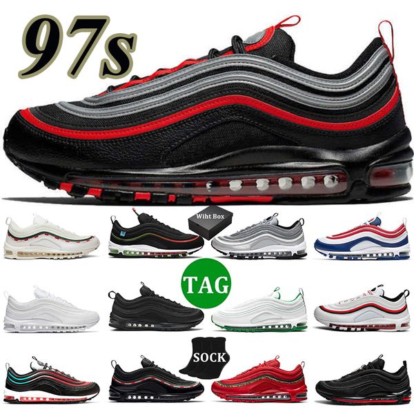 

running shoes men sneakers sail silver bullet usa red leopard reflective bred worldwide black triple black women 97 97s trainers sneaker