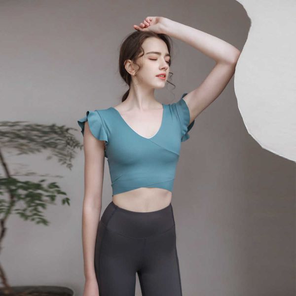 

women tracksuits yoga suit with chest pad female summer net red short sleeved professional sports training running and fitness suittrpo, Gray