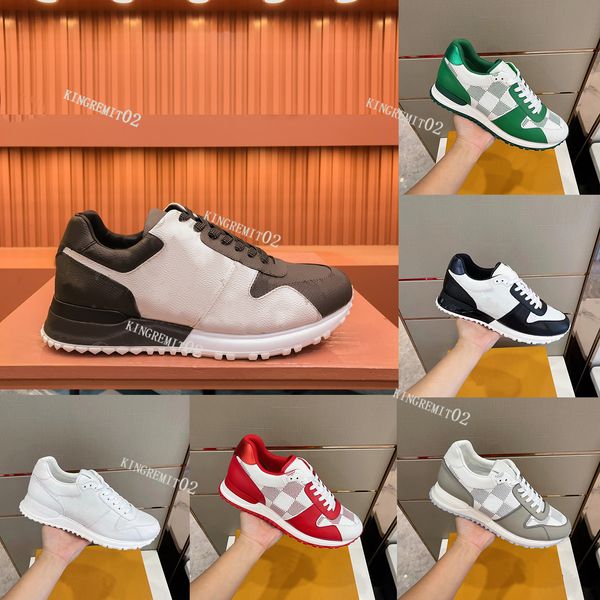 

designer sneakers men shoes run away sneaker calf leather trainers mesh mixed color trainer platform rubber shoe, Black