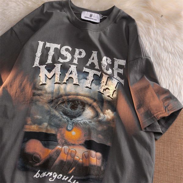 

mens tshirts american style retro fashion hip hop street couple t shirt men and wo cotton round neck casual half sleeve clothing 230419, White;black