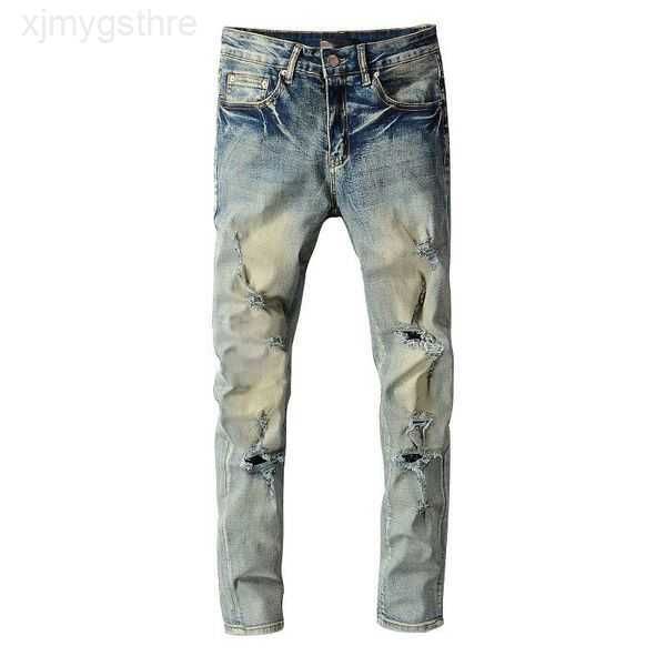 

2022 winter autumn mens jeans gray designer brand famous slim-leg pants elastic black skinny jean washed casual style size 28 to 40 patchwor, Blue