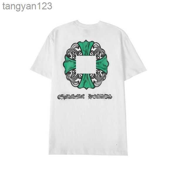 

2023 fashion mens classic t shirts brand t-shirts ch white short sweater casual embossed letter horseshoe sanskrit cross pattern t-shirt des, White;black