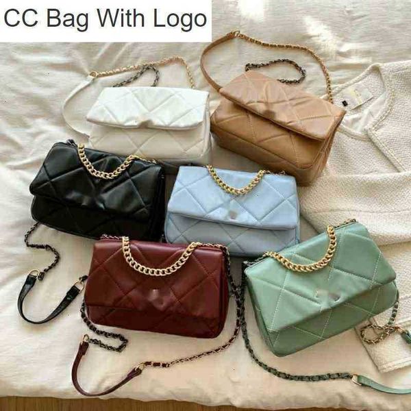 

evening bags brand design woman's letter quilted shoulder chain cc bag lambskin handbag vintage messenger bags caviar leather le boy 2., White