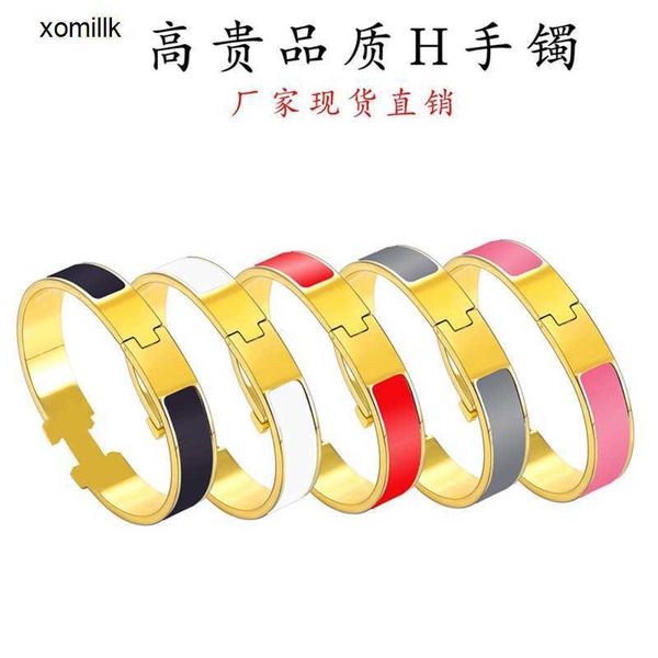 

hermm elegant jade bangle bracelet titanium steel bracelet female summer letter h ornament fashion little ins tidal net red light luxury ros, Black