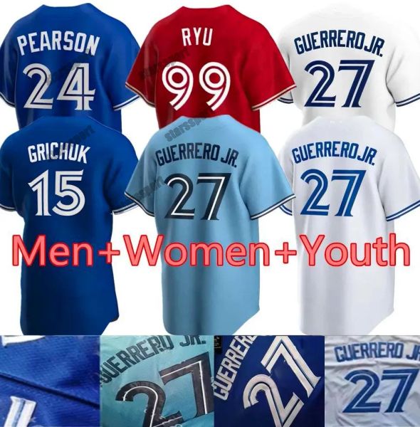 

2023 2022 custom s-4xl 27 vladimir guerrero jr. cavan biggio jersey 11 bo bichettetoronto hyun-jin ryu yamaguchi randal grichuk jerseys, Blue;black