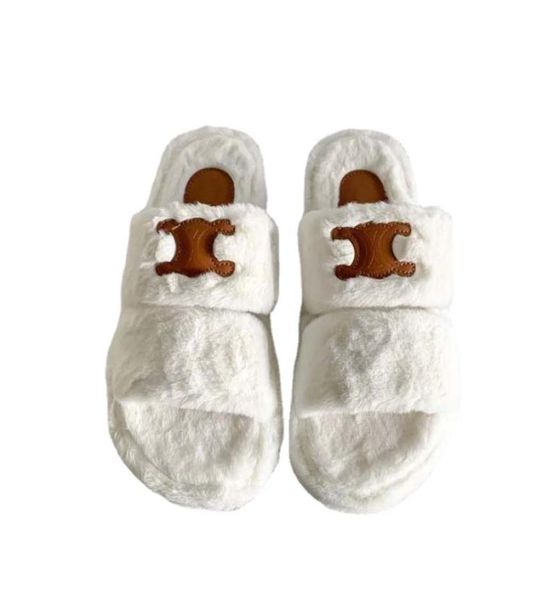 

fashion women winter slipper warm slippers slides dupe woody retro letter sandals black white pink loafers leather flops flat summ8155941