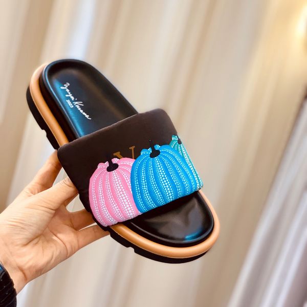 

designer shoe slipper sandal women slippers pillow mules luxury sandals brand real leather flip flop flats slide casual shoes sneakers boots, Black