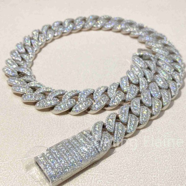 

hip hop jewelry moissanite diamond silver 925 cuban iced chain icy letter men necklace customize necklaces