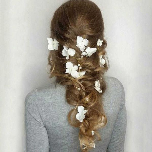 

wedding hair jewelry flower headdress bride wedding hair ornaments pearl jewelry handmade hair accessories wedding decoration w0419, Slivery;golden