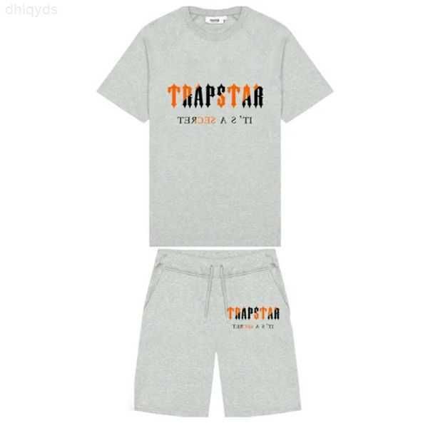 

mens trapstar t shirt short sleeve print outfit chenille tracksuit black cotton london streetwear s-2xl djmi 168an, Gray